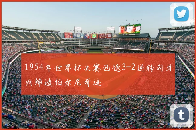 1954年世界杯决赛西德3-2逆转匈牙利缔造伯尔尼奇迹